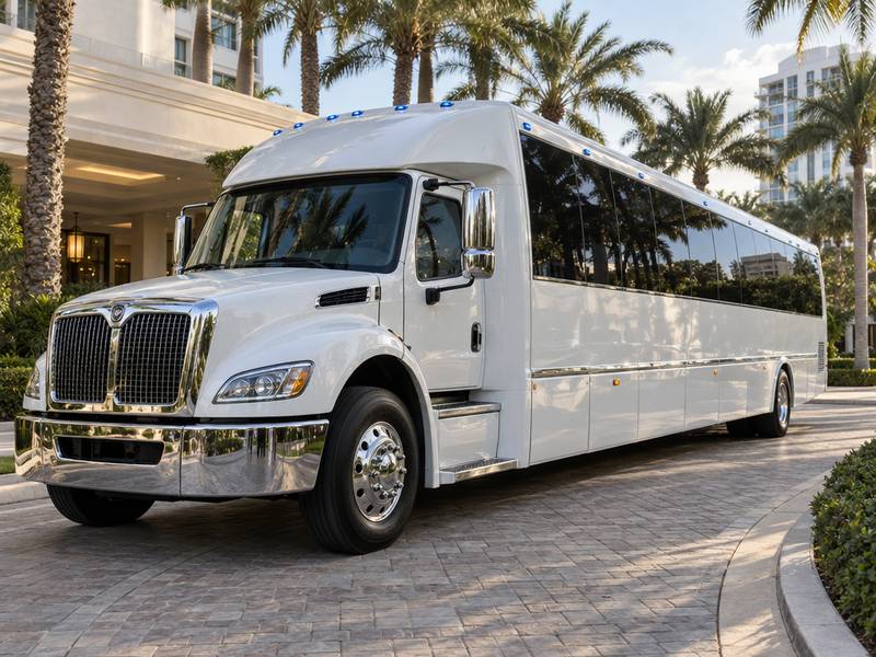 White luxury party bus